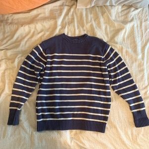 Brandy Melville Navy and White Striped Sweater
